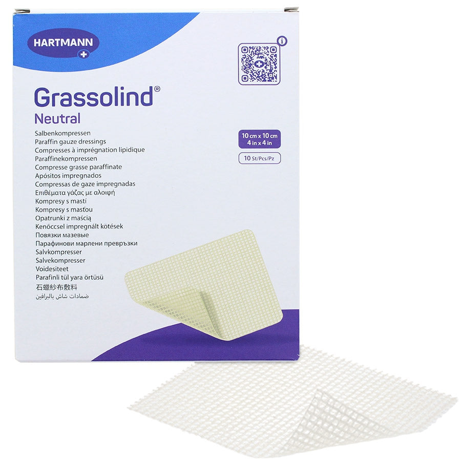 Hartmann grassolind neutral pansements gras 10*10cm 10u