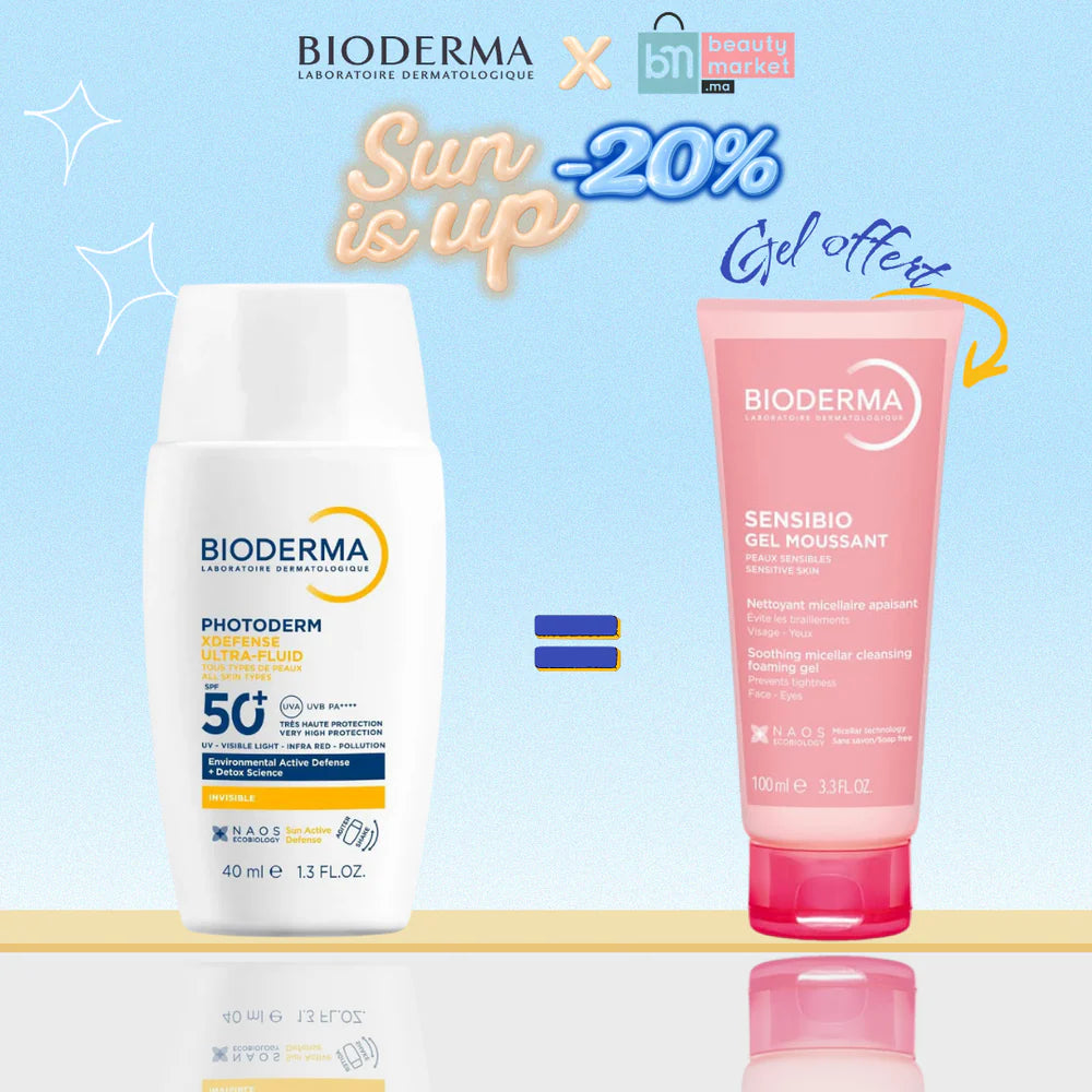 Coffret Bioderma Photoderm XDefense Invisible SPF50+ = Sensibio Gel Moussant 100ml OFFERT