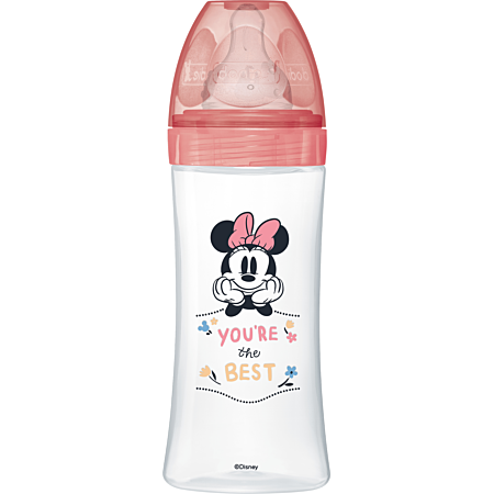 Dodie biberon initiation+ 330 ml Minnie fuchsia +6 mois