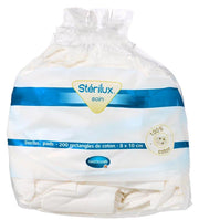 Hartmann sterilux coton pads rectangles 8*10cm x200u