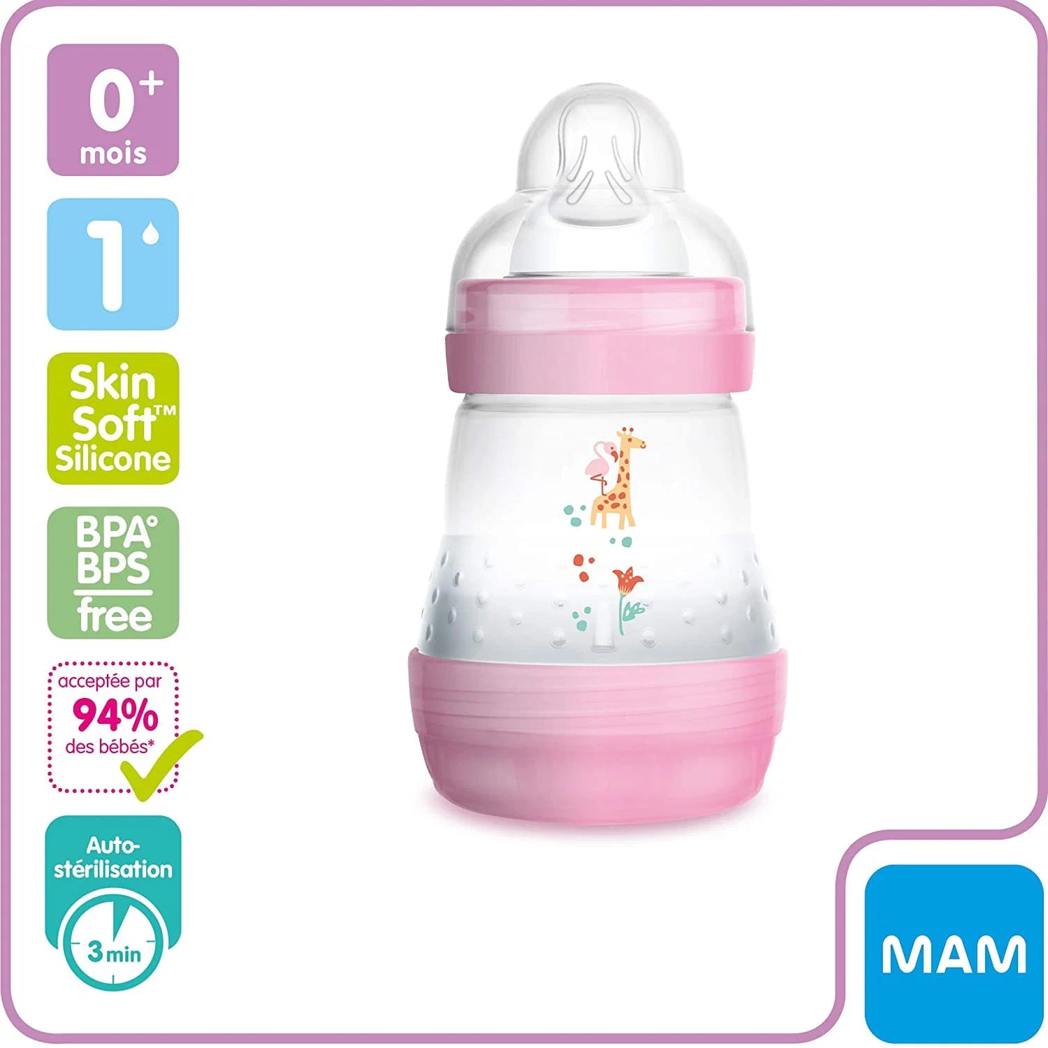 Mam Biberon Easy Start Anti-Colique 0 Mois et Plus 160 ml