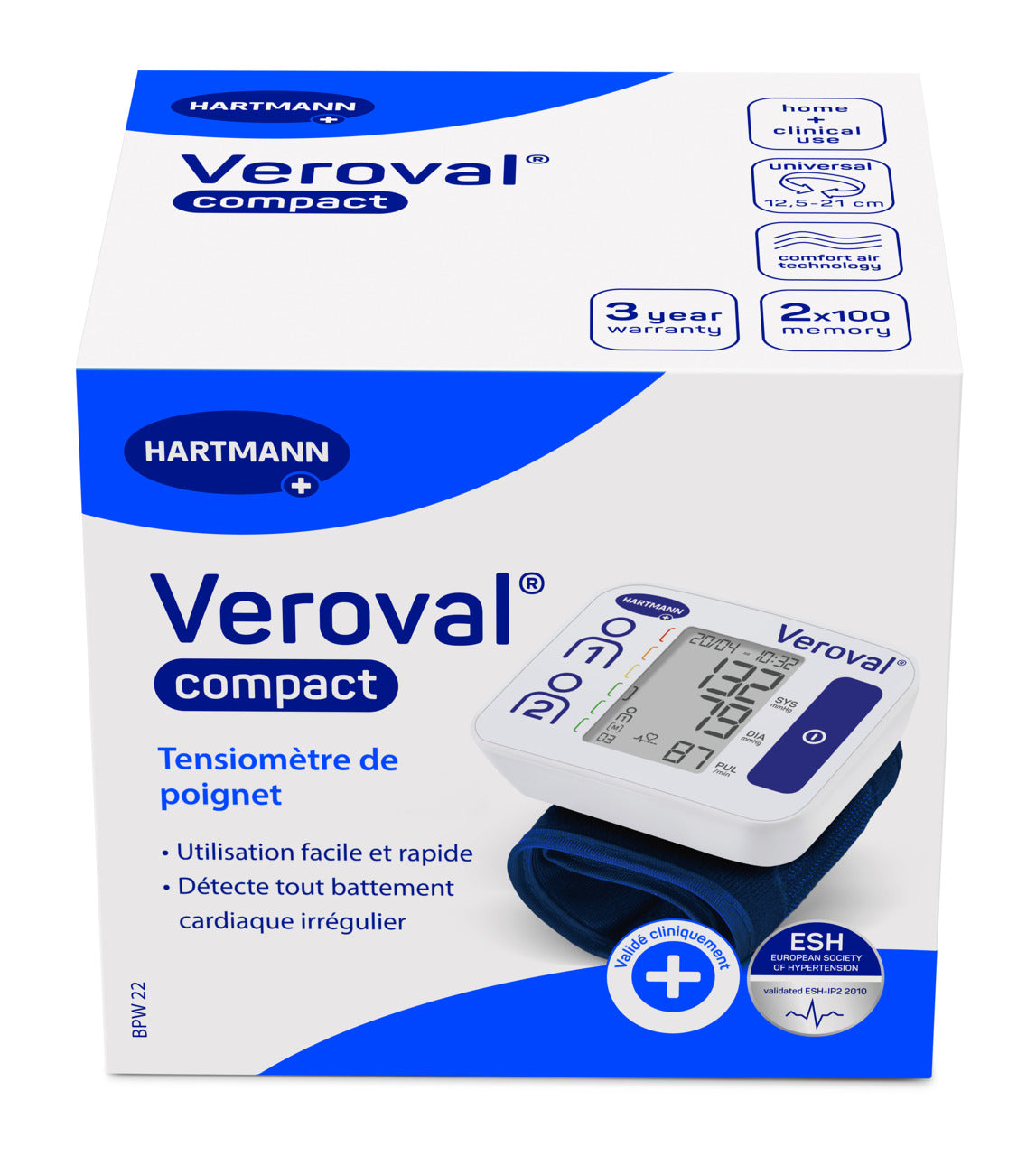 Hartmann veroval compact tensiometre de poignet
