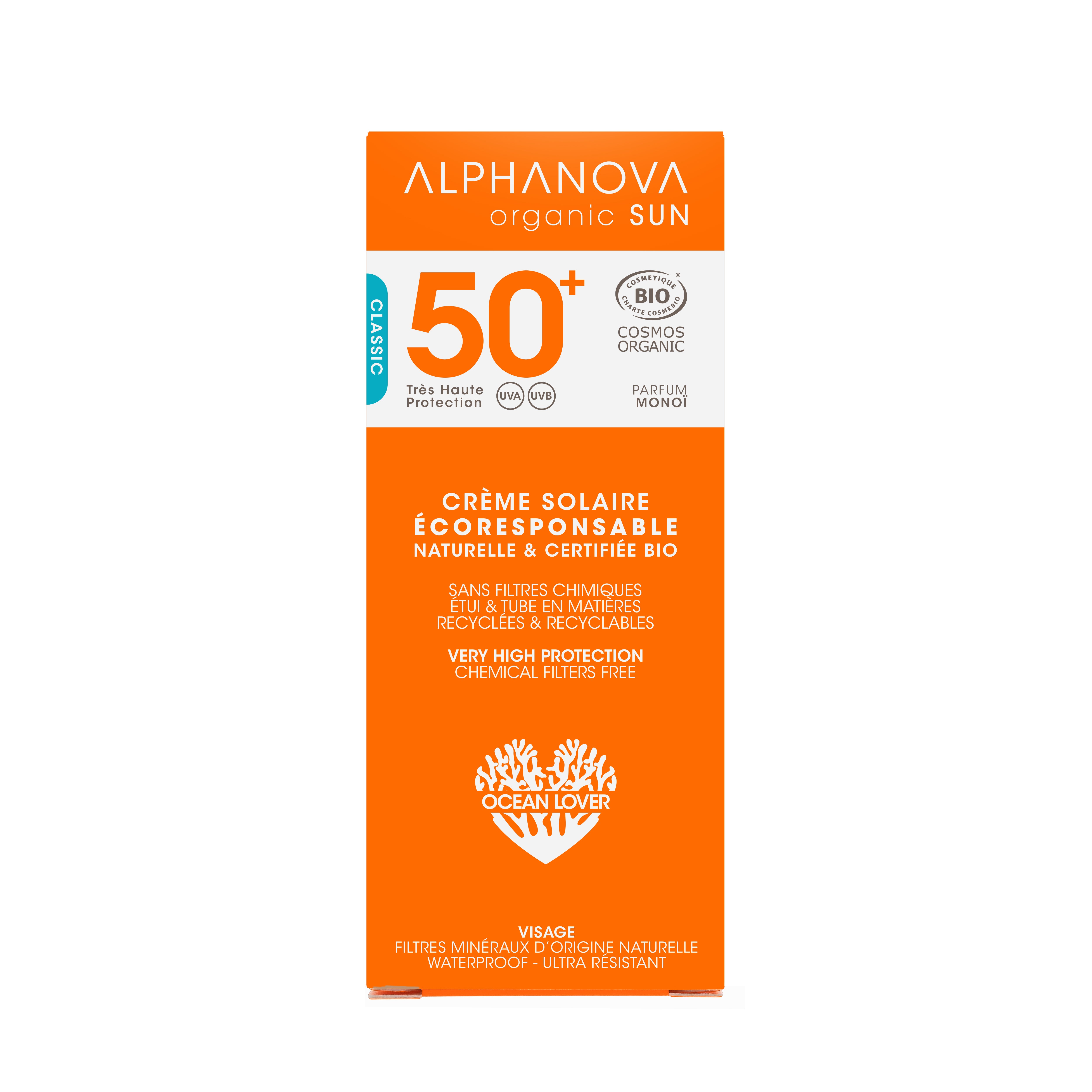 Alphanova Crème Solaire Visage Très Haute Protection SPF 50+