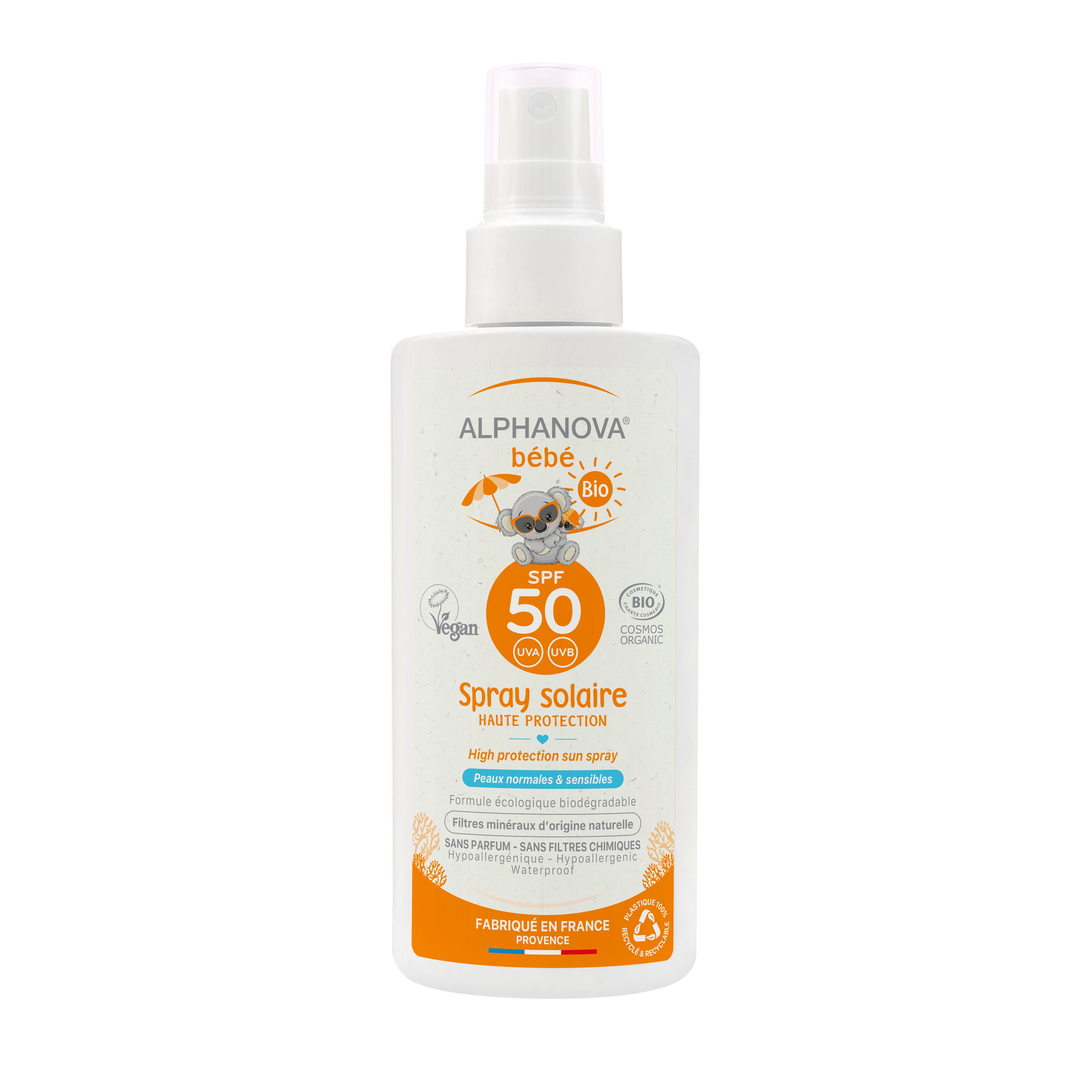 Alphanova Spray Solaire Bébé Hypoallergénique 125g