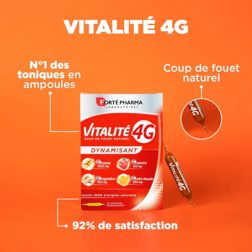 Forté Pharma Vitalité 4G Dynamisant 30 Ampoules