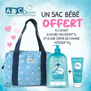 Bioderma ABCDerm lot gel moussant 1 l + crème de change + sac bébé