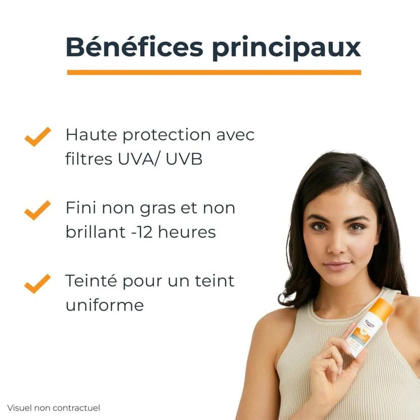 Eucerin sun crème visage teintée spf50+