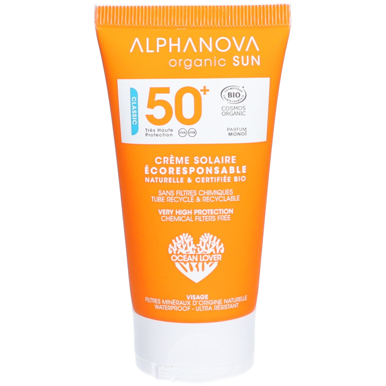 Alphanova Crème Solaire Visage Très Haute Protection SPF 50+