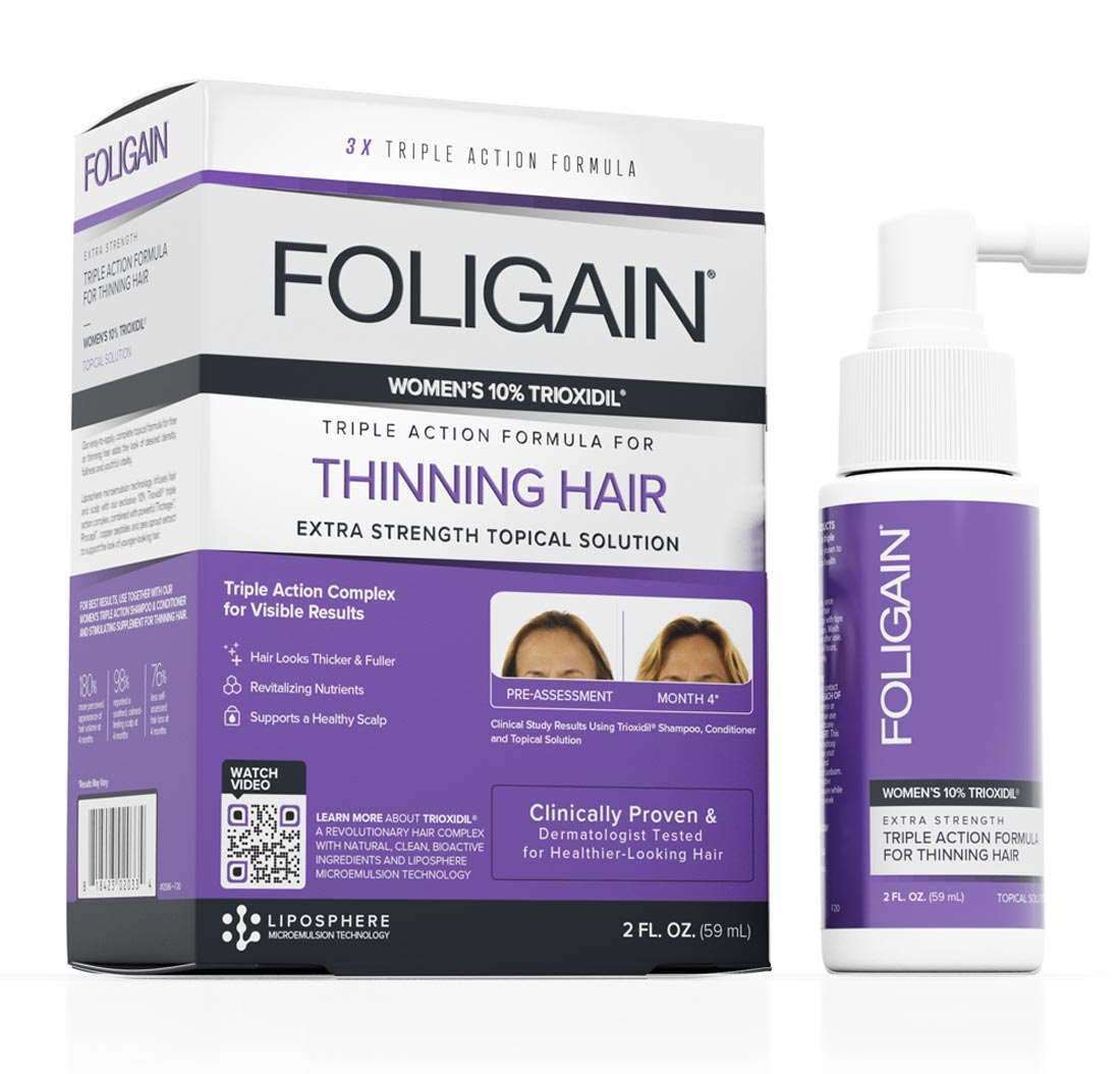 Foligain Lotion Triple Action Cheveux Clairsemés Femmes 10% Trioxidil 59ml