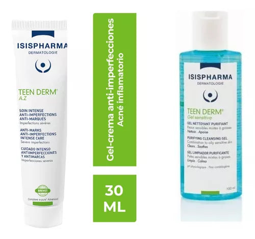 Isispharma Pack Promo Teen Derm AZ + Teen Derm Gel Sensitive 100 Ml