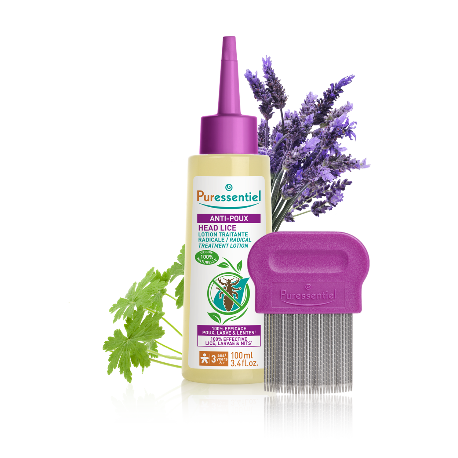 Puress anti poux lotion + peigne traitement 10min fl 100ml