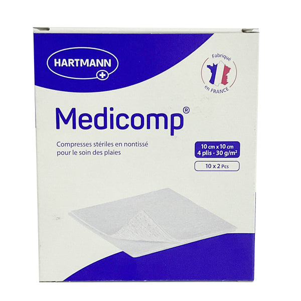 Hartmann medicomp compresses en nontisse steriles 10*10cm x20u