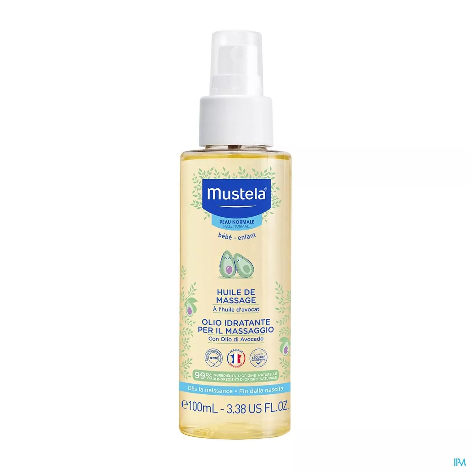 Mustela huile de massage a l’avocat 100ml