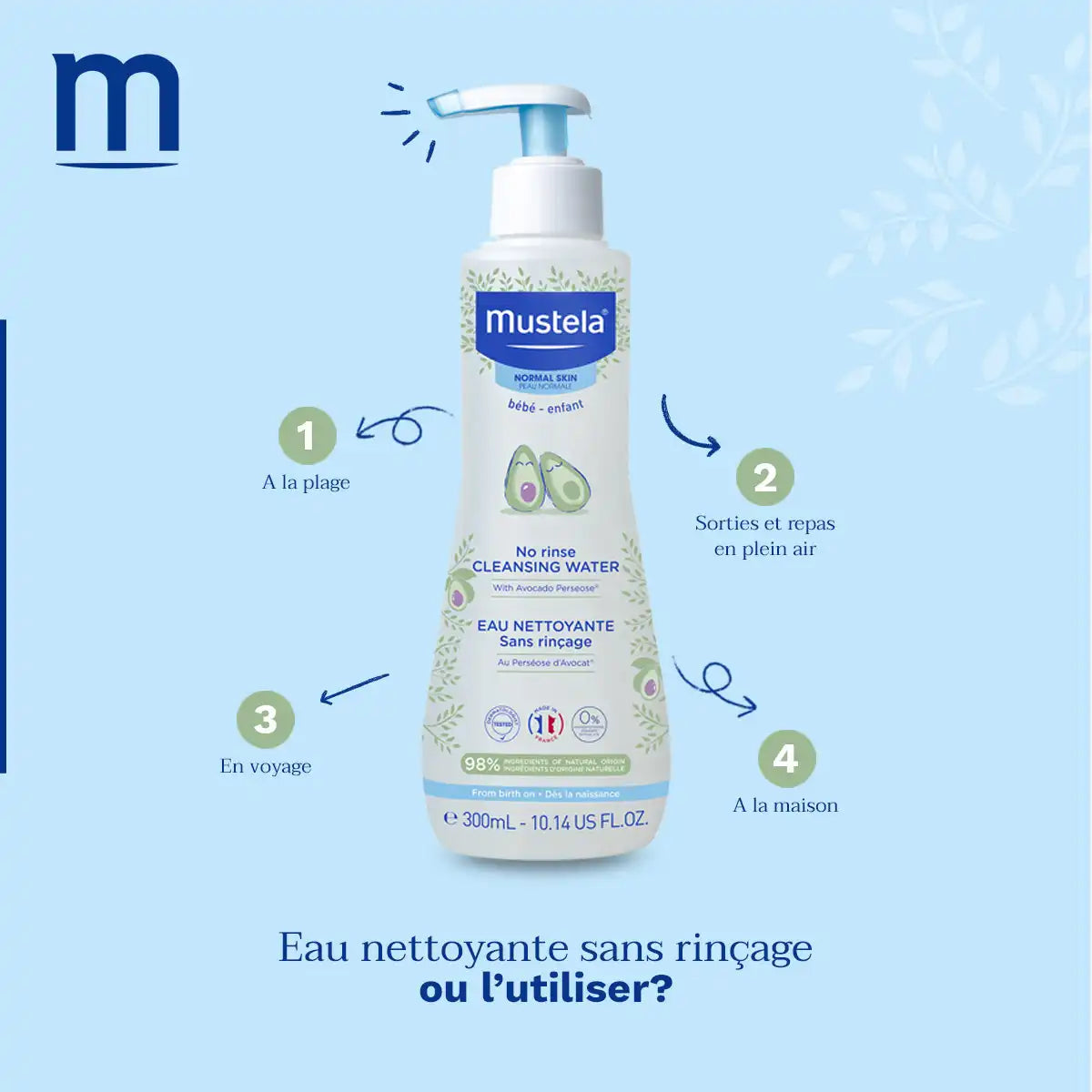 Mustela hydra bebe corps a l’avocat 300ml