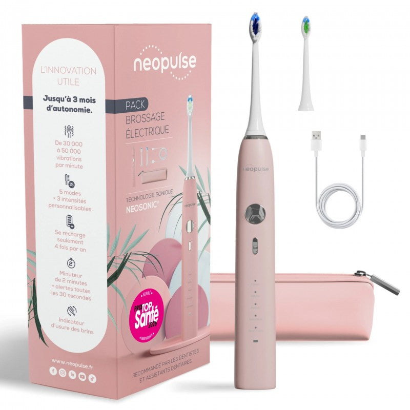 Neopulse brosse a dents electrique neosonic rose poudre