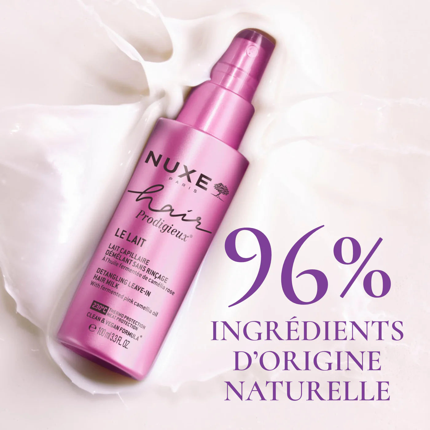 Nuxe hair prodigieux lait demelant sans rincage spray 100ml