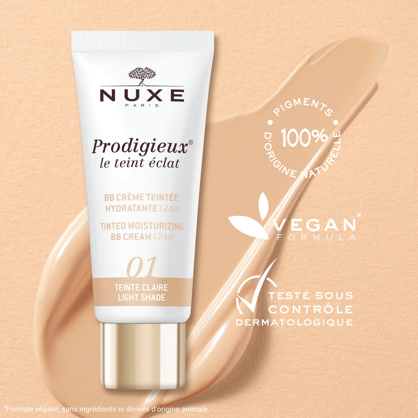 Nuxe prodigieux bb creme 01 teinte claire 30ml