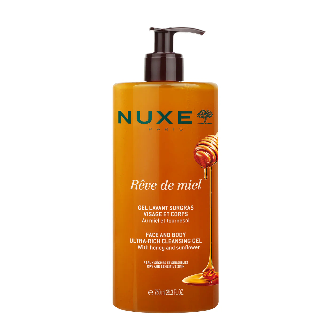 Nuxe reve de miel gel nettoyant surgras 750ml