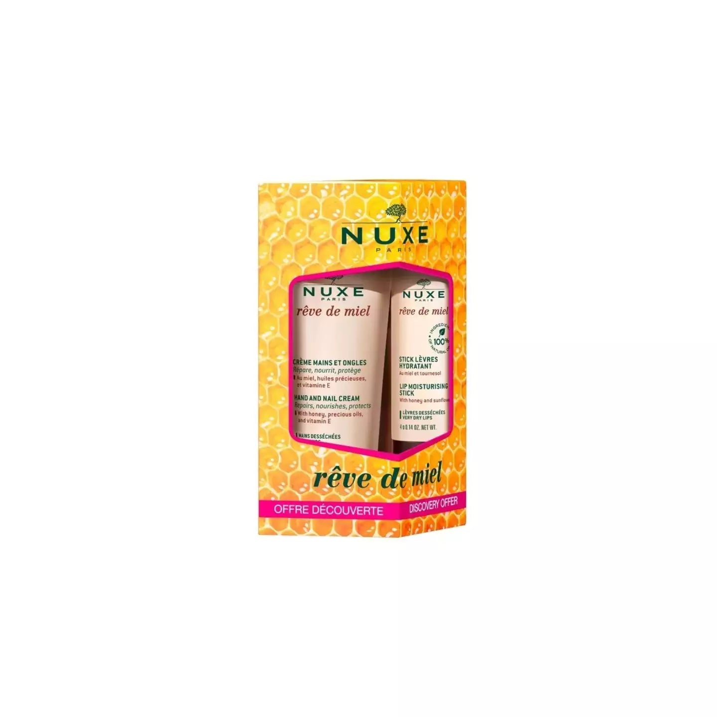 Nuxe reve de miel stick levres 4g + creme mains 30ml