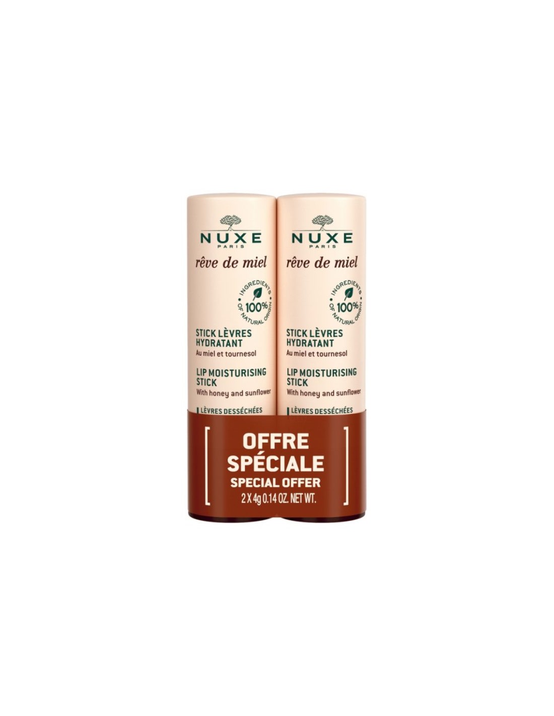 Nuxe reve de miel stick levres 4g lot de 2