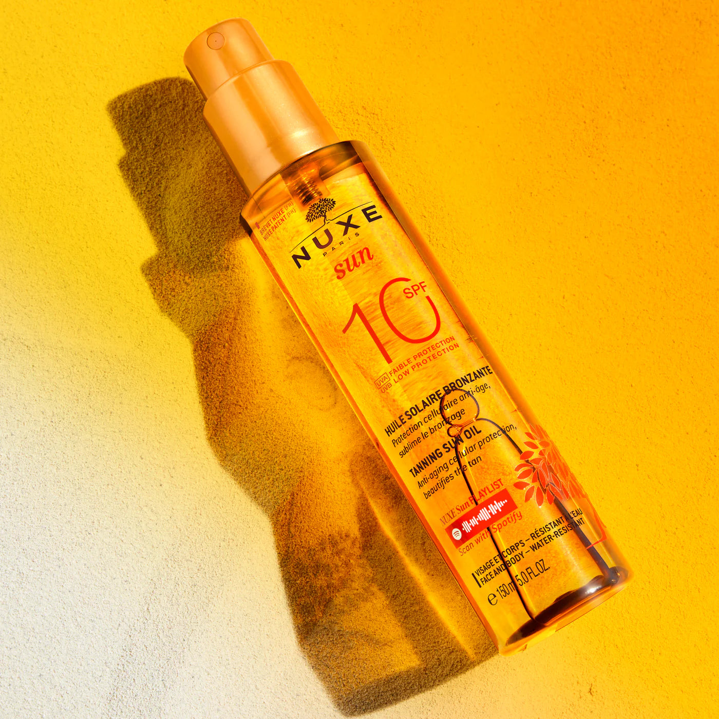 Nuxe sun huile bronzante faible protection spf 10 150ml