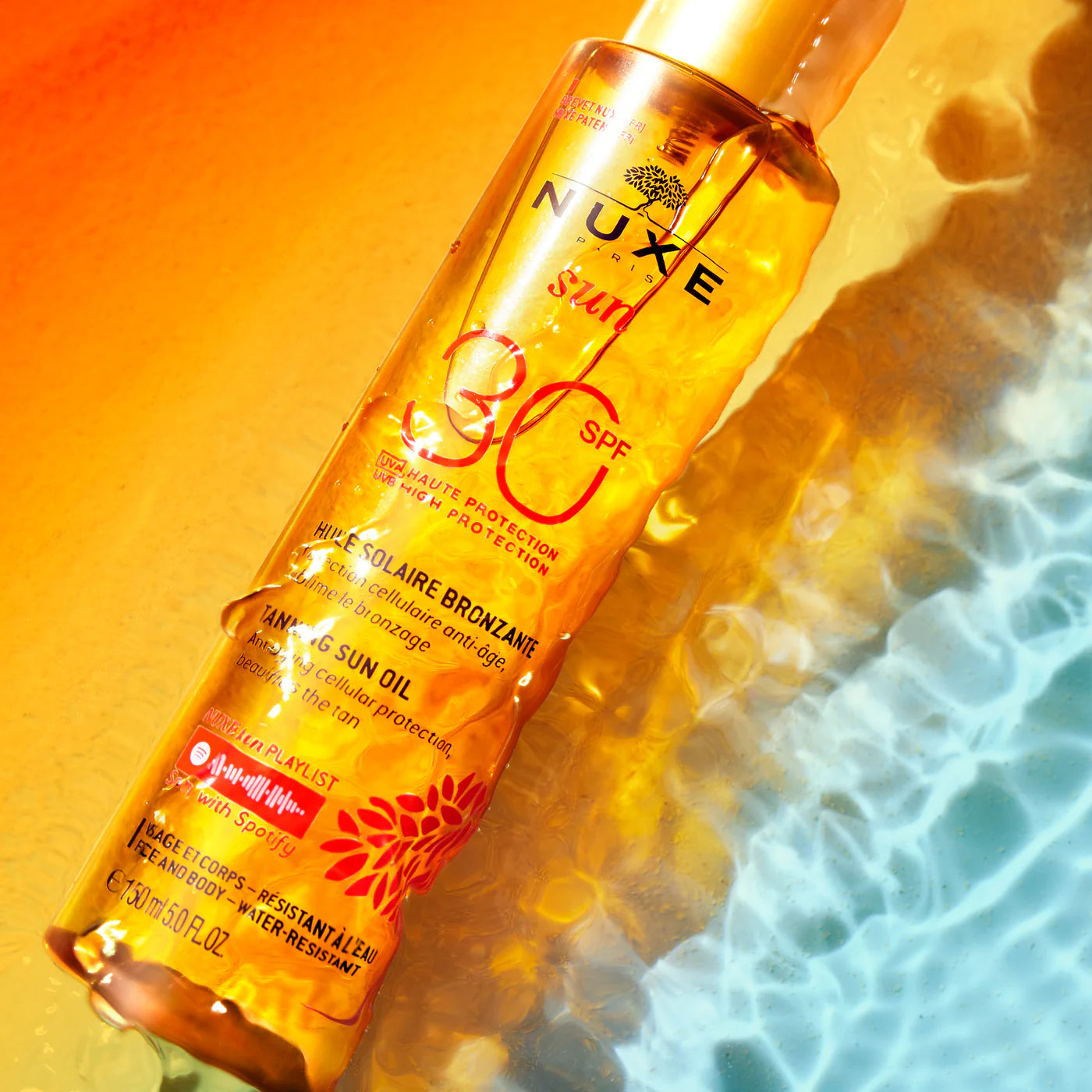Nuxe sun huile bronzante haute protection spf 30 150ml