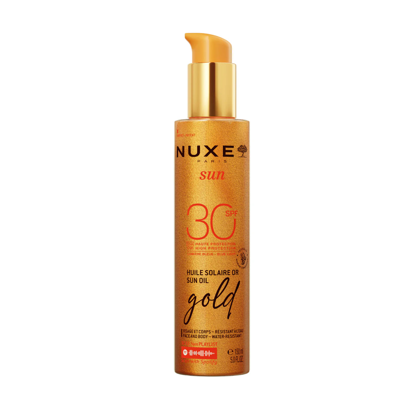 Nuxe sun huile solaire or visage et corps gold spf30 150ml