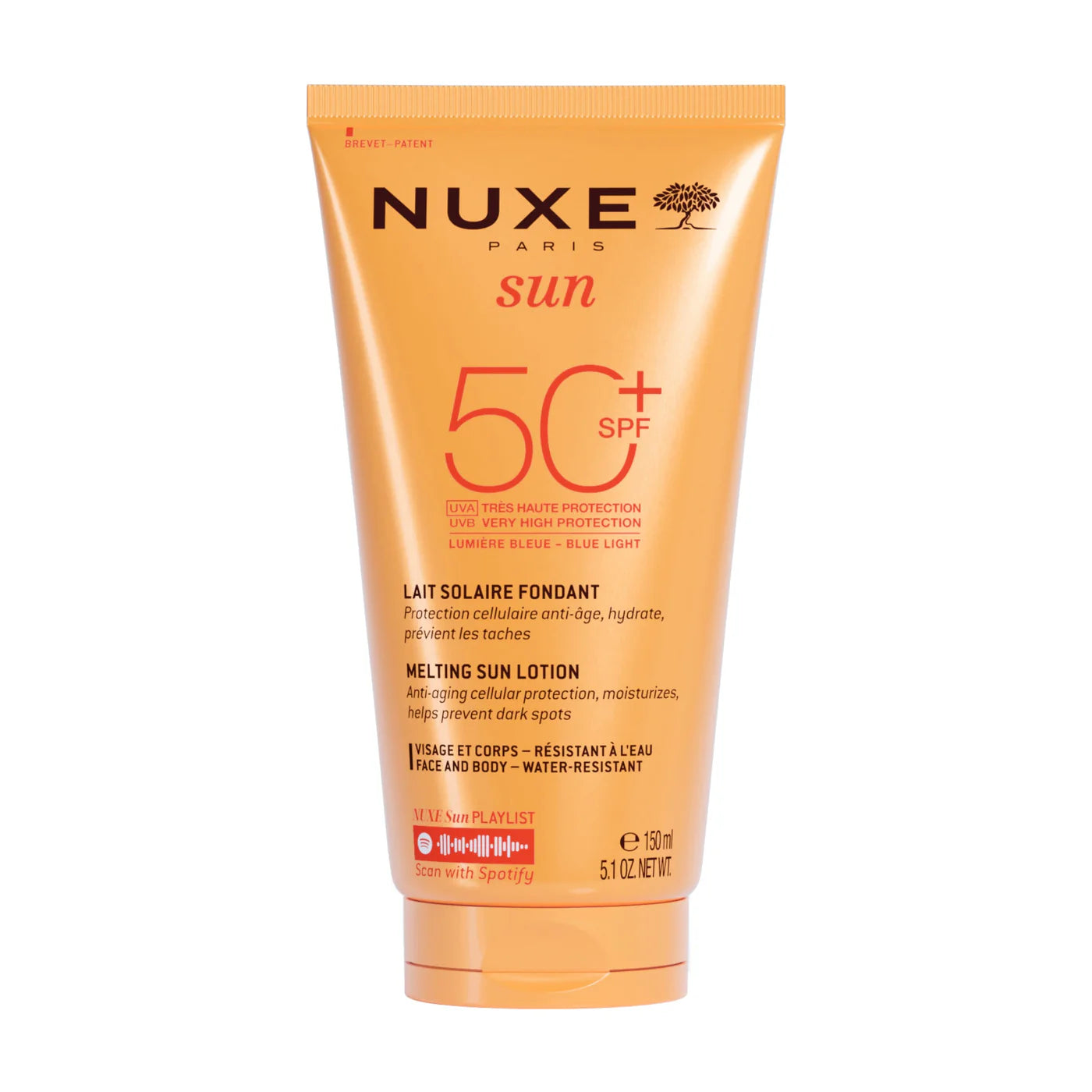 Nuxe sun lait fondant visage et corps spf50+ 150ml
