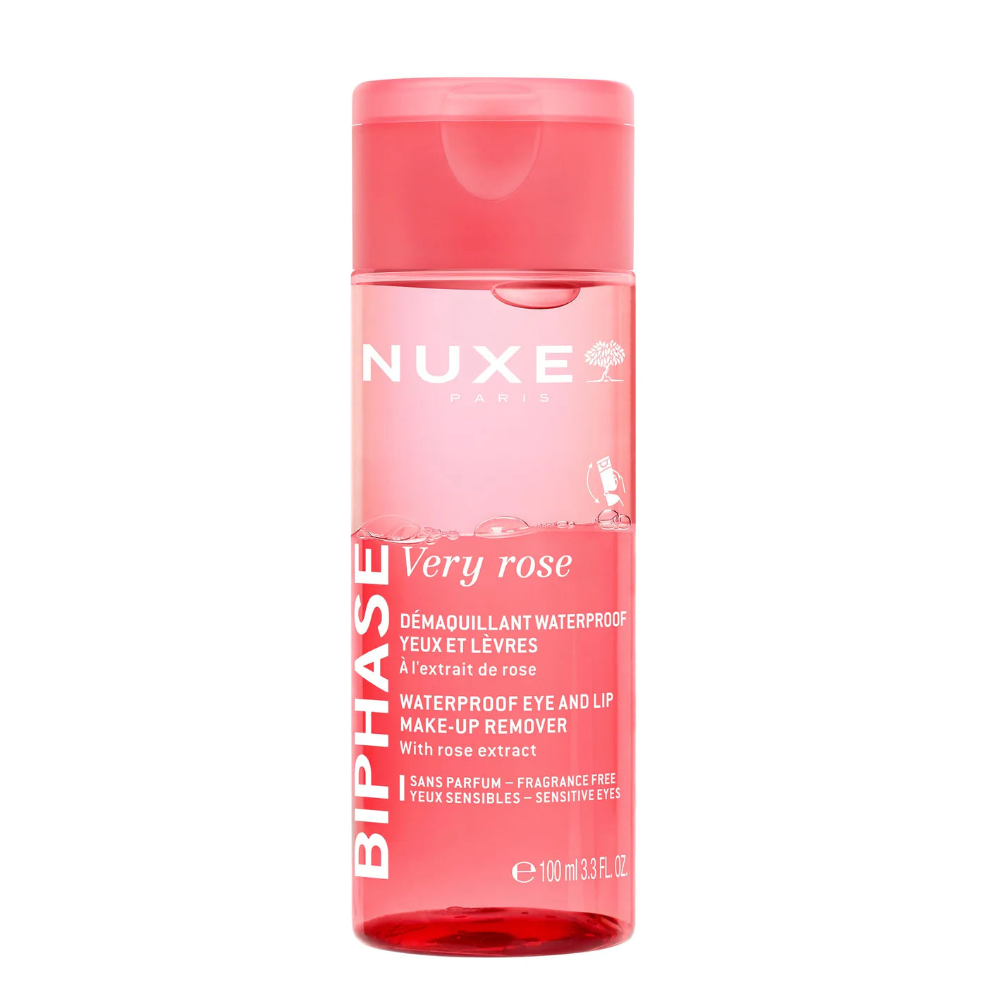Nuxe very rose demaquillant waterproof yeux et levres 100ml