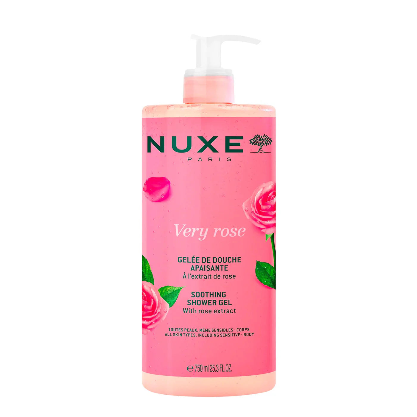 Nuxe very rose gelee de douche apaisante 750ml