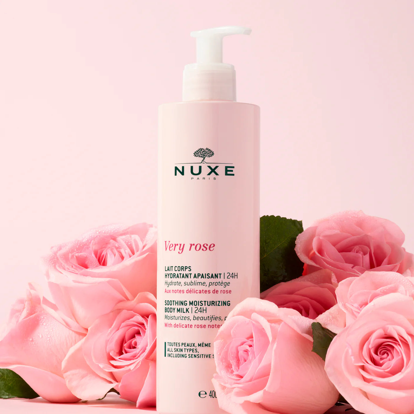 Nuxe very rose lait corps hydratant apaisant 400ml