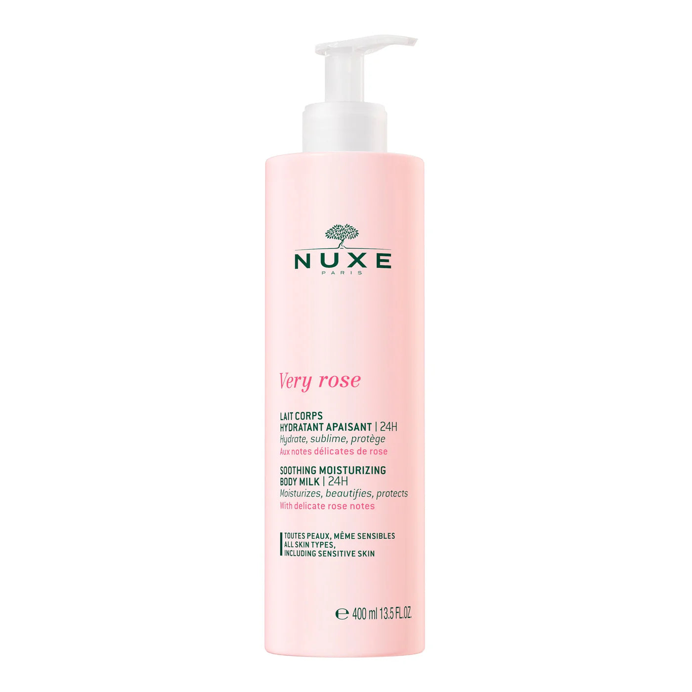 Nuxe very rose lait corps hydratant apaisant 400ml