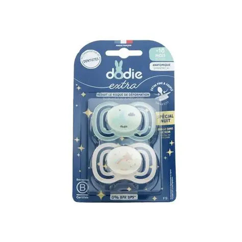 Dodie sucette +18 mois duo extra fine vert