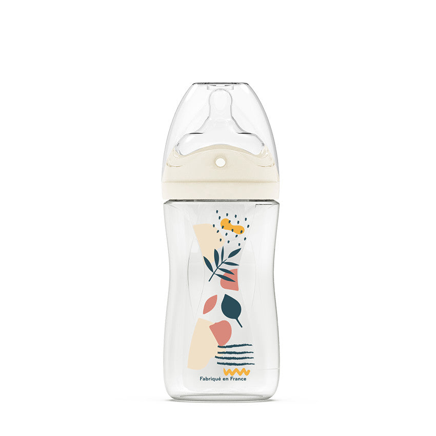 Dodie biberon multi perforé 270 ml rose 0-6 mois débit 2