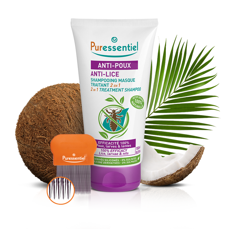 Puress anti poux shampooing masque traitant 2 en 1 + peigne 150 ml
