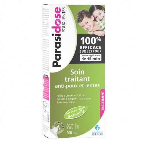 Parasidose Soin Traitant Anti-poux et Lentes + Peigne Offert 200 ml