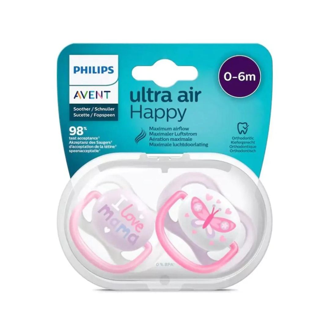 Philips avent sucette air coll 0-6m girl mam/bfl