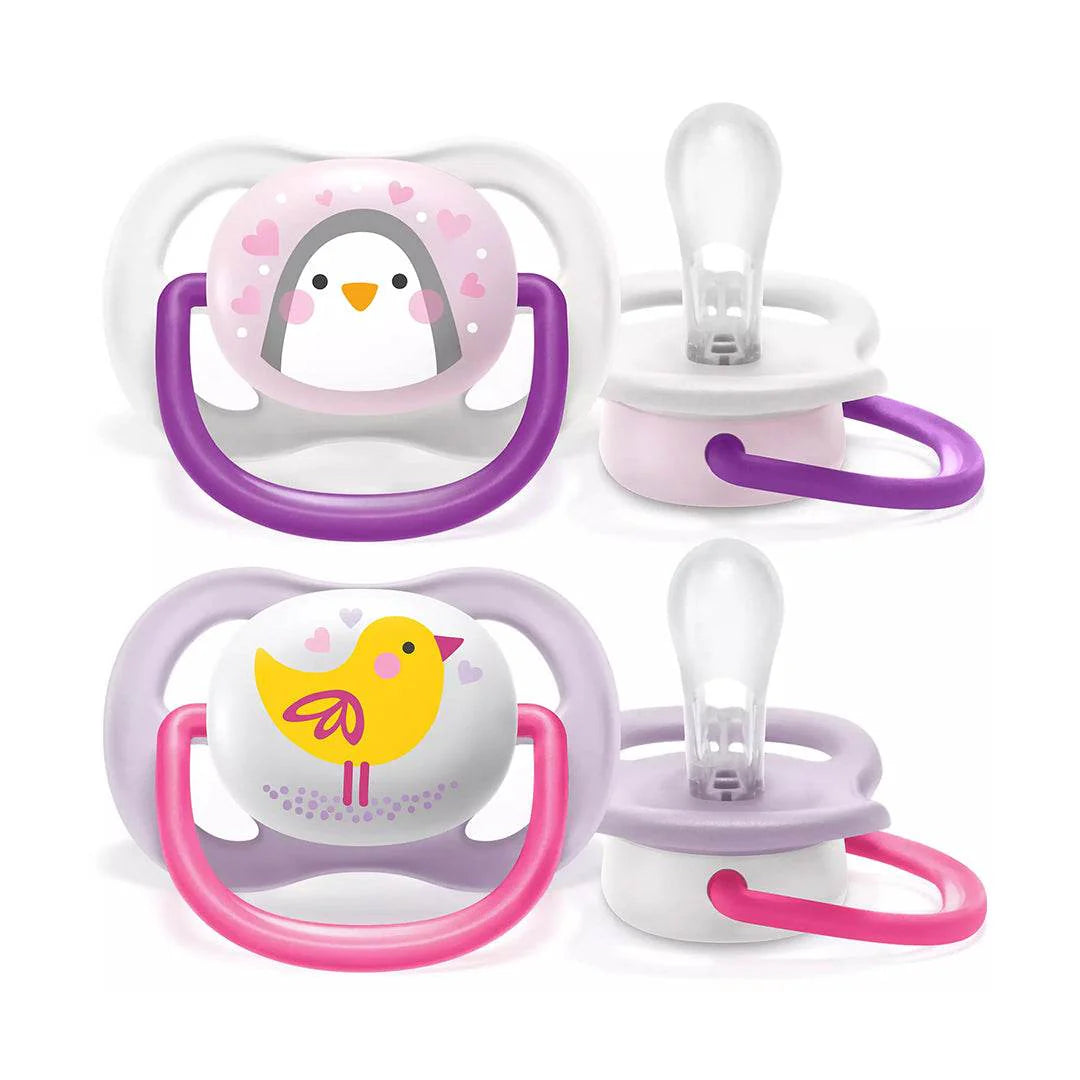 Philips avent sucette ortho 0-6m girl peng/bird