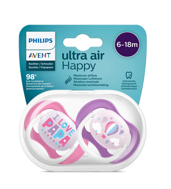 Philips avent sucette ortho 6-18m girl pap/ballo
