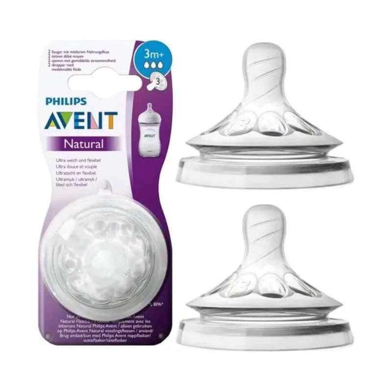 Philips avent tetine natural 3m+ 2 pieces scf043/27