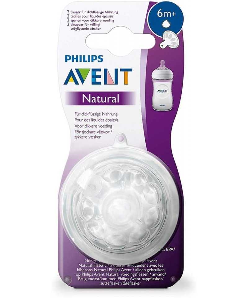 Philips avent tetine natural 6m+ 2 pieces scf046/27