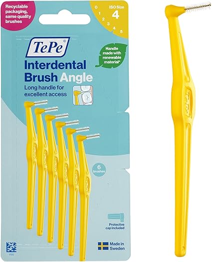 TePe Brossette Interdentaire Angle 0.7 mm Jaune Taille 4 - 6 pcs