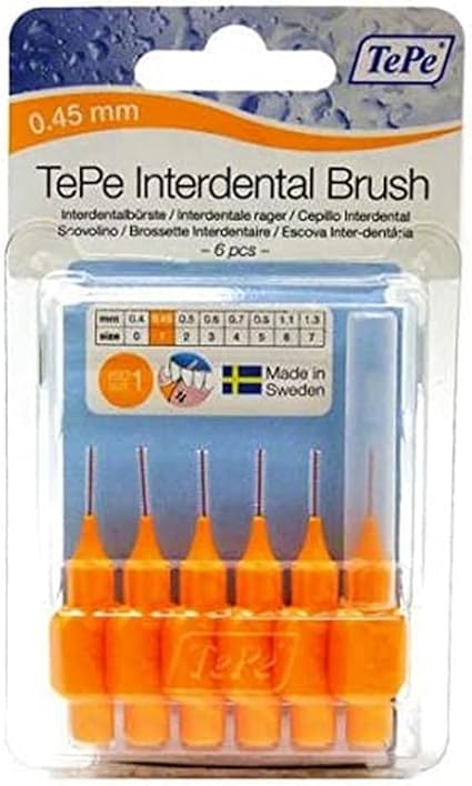 TePe Brossette Interdentaire Original 0.45 mm Orange Taille 1 - 6 pcs