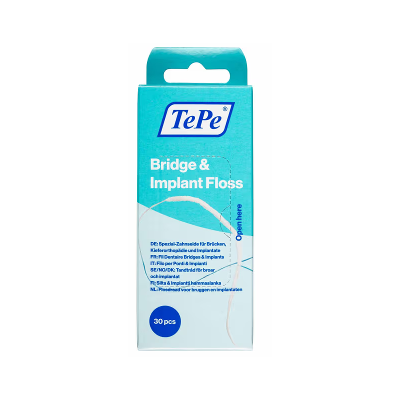 TePe Fil Dentaire Bridge & Implant - 30 pcs