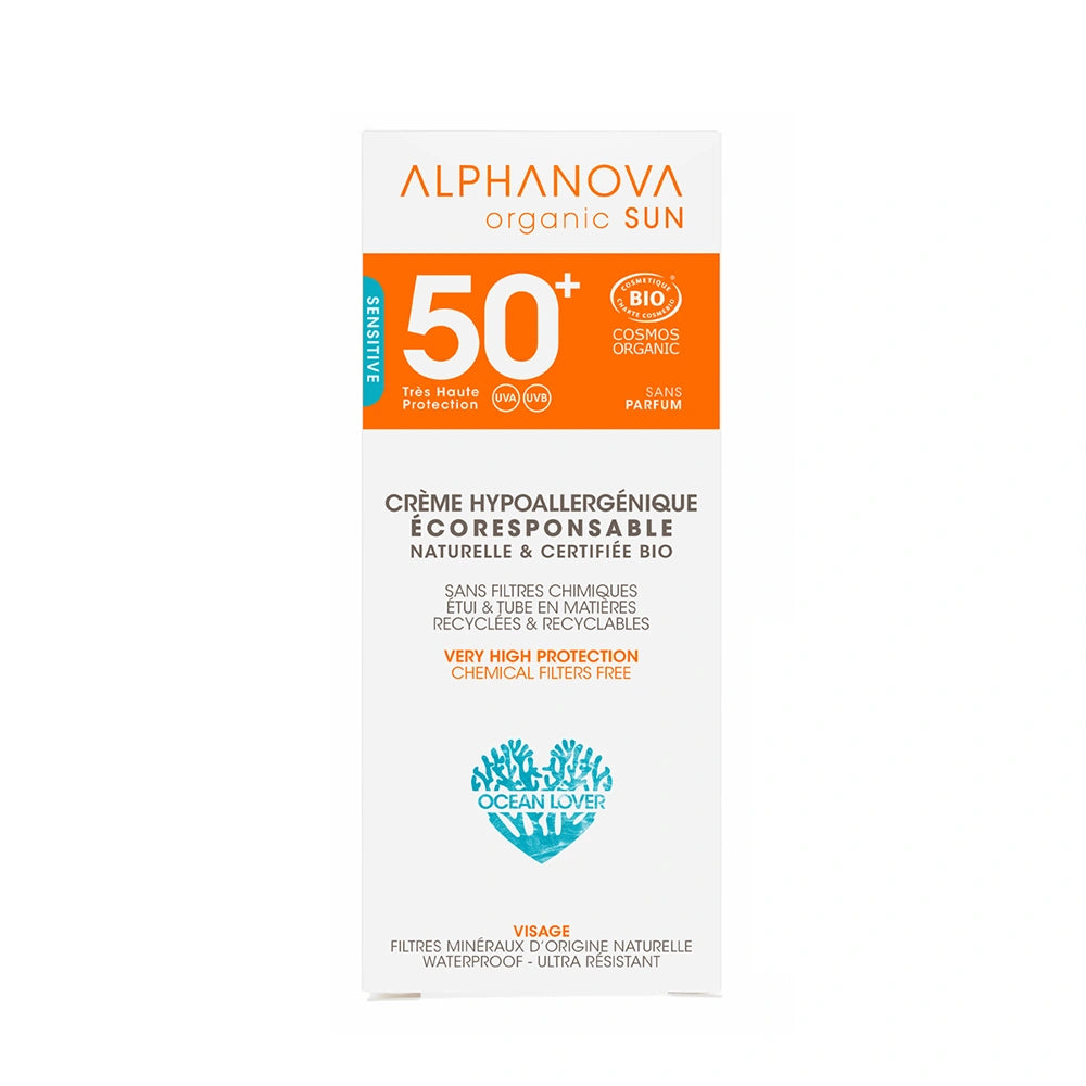 Alphanova Crème Solaire Hypoallergénique Visage SPF 50+
