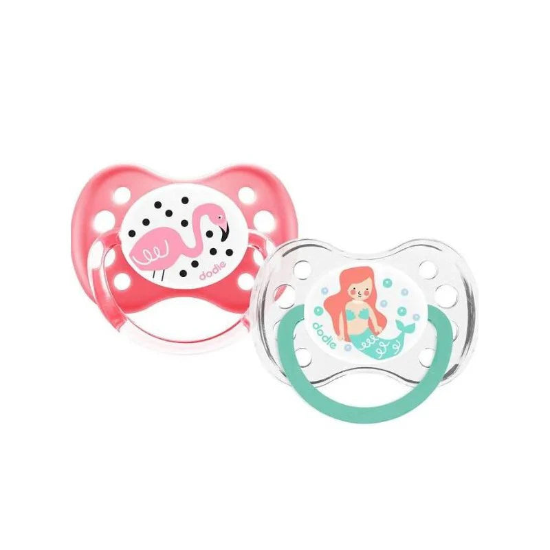 Dodie sucette anatomique +6 mois duo sirène flamant