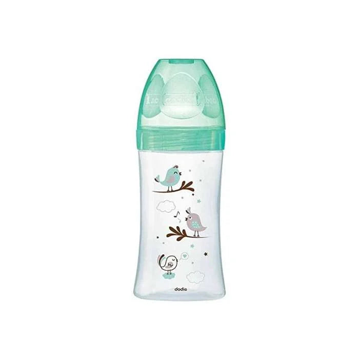 Dodie biberon initiation+ 270 ml vert Valentin 0-6 mois