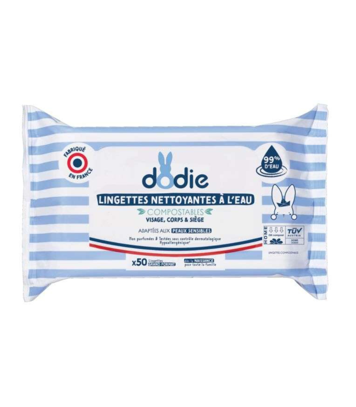 Dodie lingettes à l’eau x50