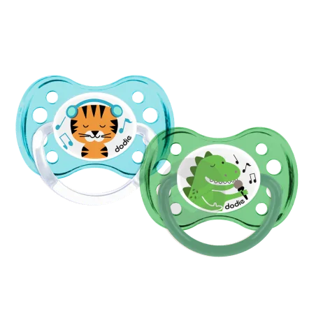 Dodie sucette anatomique +6 mois duo tigre dinosaure