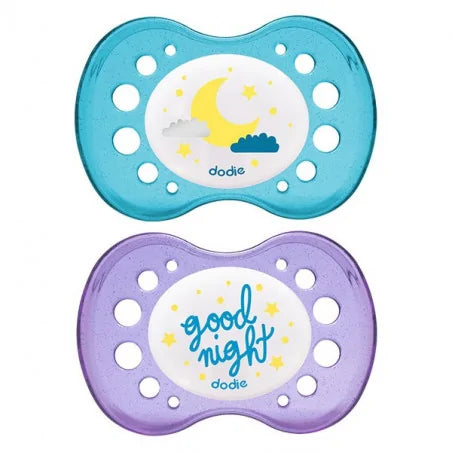 Dodie sucette anatomique +18 mois duo nuit good night lune